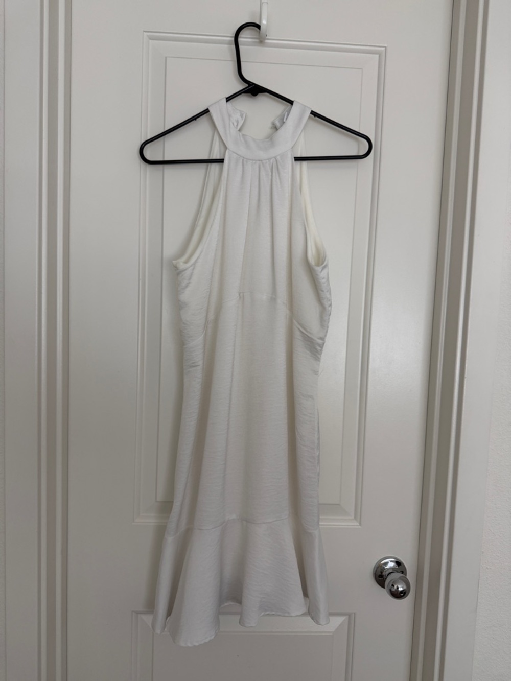 White Halter Neck Women's Dress